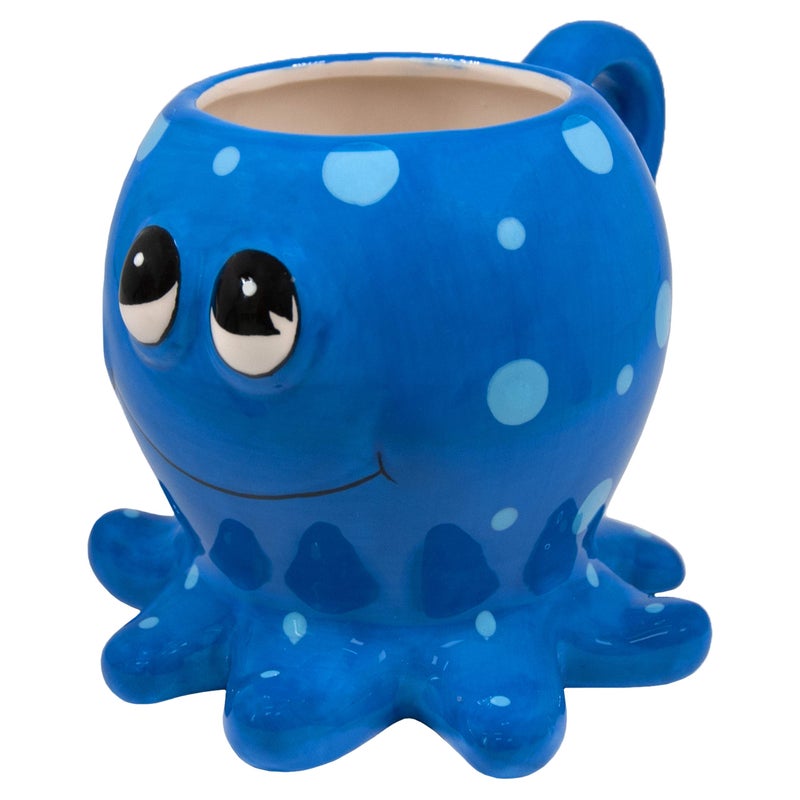 Deluxebase Crockery Critters - Octopus Mug from Hand-Painted Animal Shaped Drinking Cup. Novelty Tea and Coffee Gift for Kids and Adults and Cute Kitchen Accessories. - Image 1